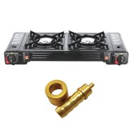 EXTRALINK KUCHENKA GAZOWA TURYSTYCZNA 2-PALNIKOWA W WALIZCE + ADAPTER