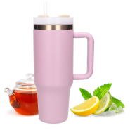 Black Forest | Thermo mug with straw | thermos with handle, 1200ml, powder pink