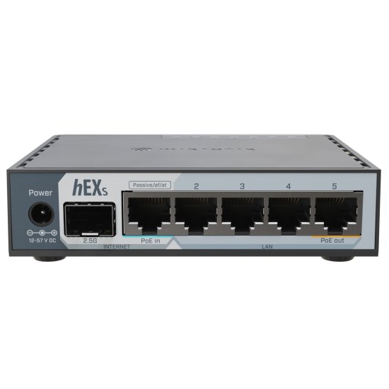 (kuva varten) Mikrotik hEX S (2025) | Router | E60iUGS, 5x GbE RJ45, 1x SFP, PoE out, USB