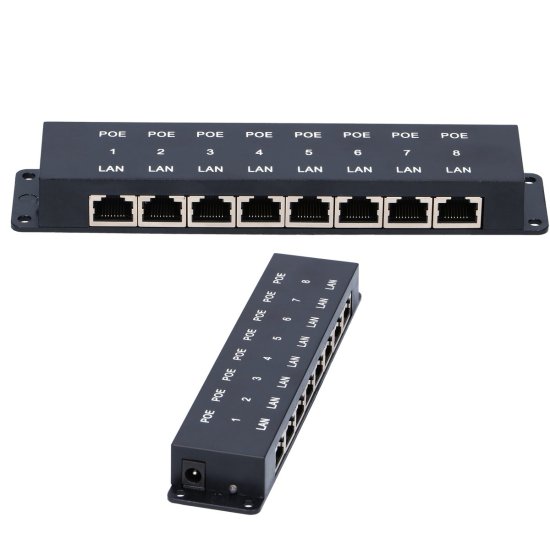 (image for) Extralink 8 Port | PoE Injector | 8x 100Mb/s RJ45 - Click Image to Close