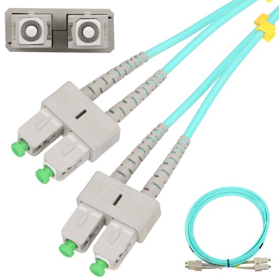 (kuva varten) Extralink SC/APC-SC/APC | Patchcord | Multi Mode, OM3, Duplex, 3mm, 1m - Sulje napsauttamalla kuva