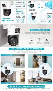 DH-P5D-5F-PV Mini IP-kamera 5MP + 5MP 1/3 tuuman CMOS-kenno, IR + LED jopa 50 m, WIFI, IP66