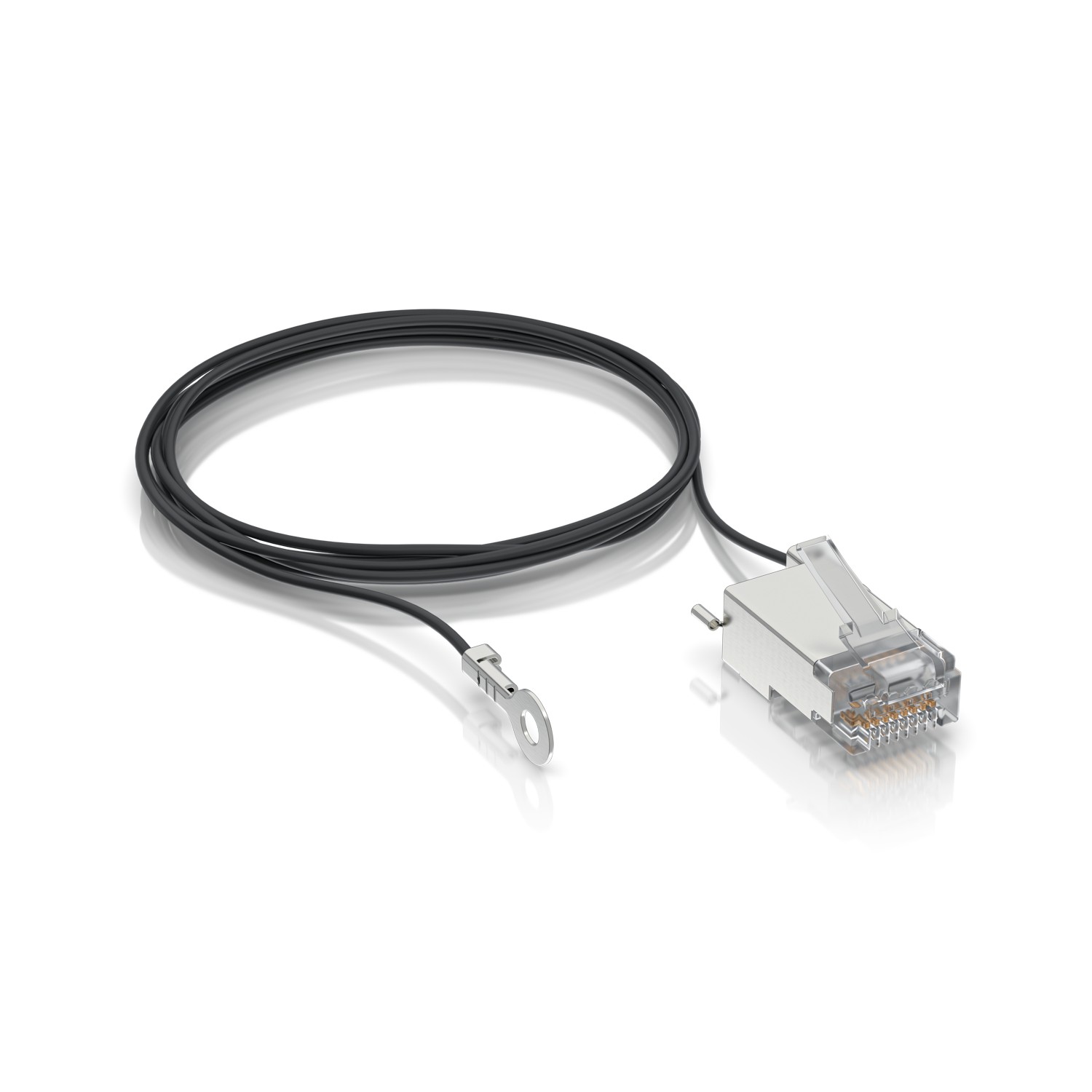 (kuva varten) RJ45-urosliitin Ubiquiti UISP-Connector-GND suojatulla ja maadoitusjohdolla