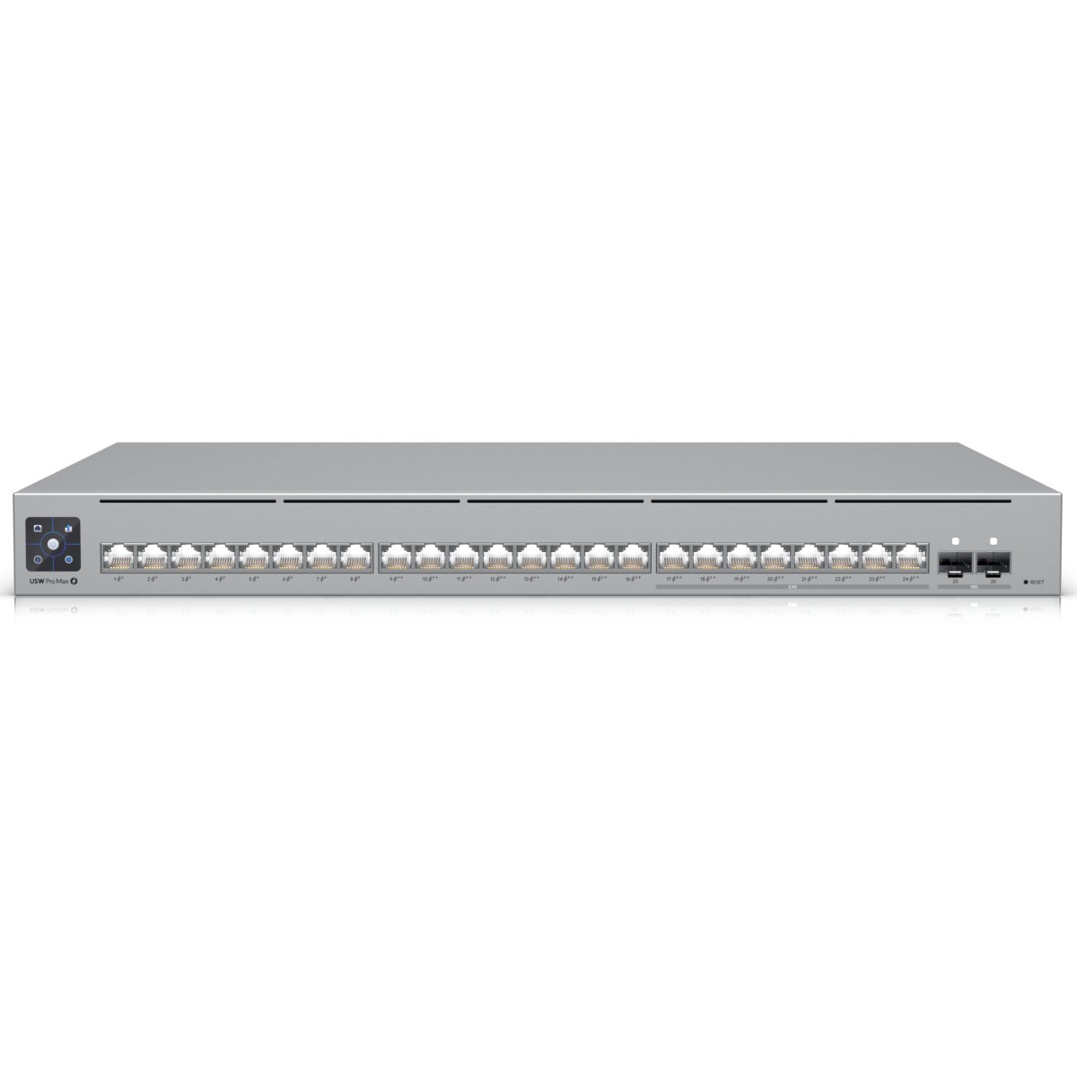 (kuva varten) Ubiquiti Switch USW-Pro-Max-24-PoE, Etherlighting, 8x RJ45 2.5Gbps, 16x RJ45 1000Mbps, 2x SFP+, L3, 400W PoE