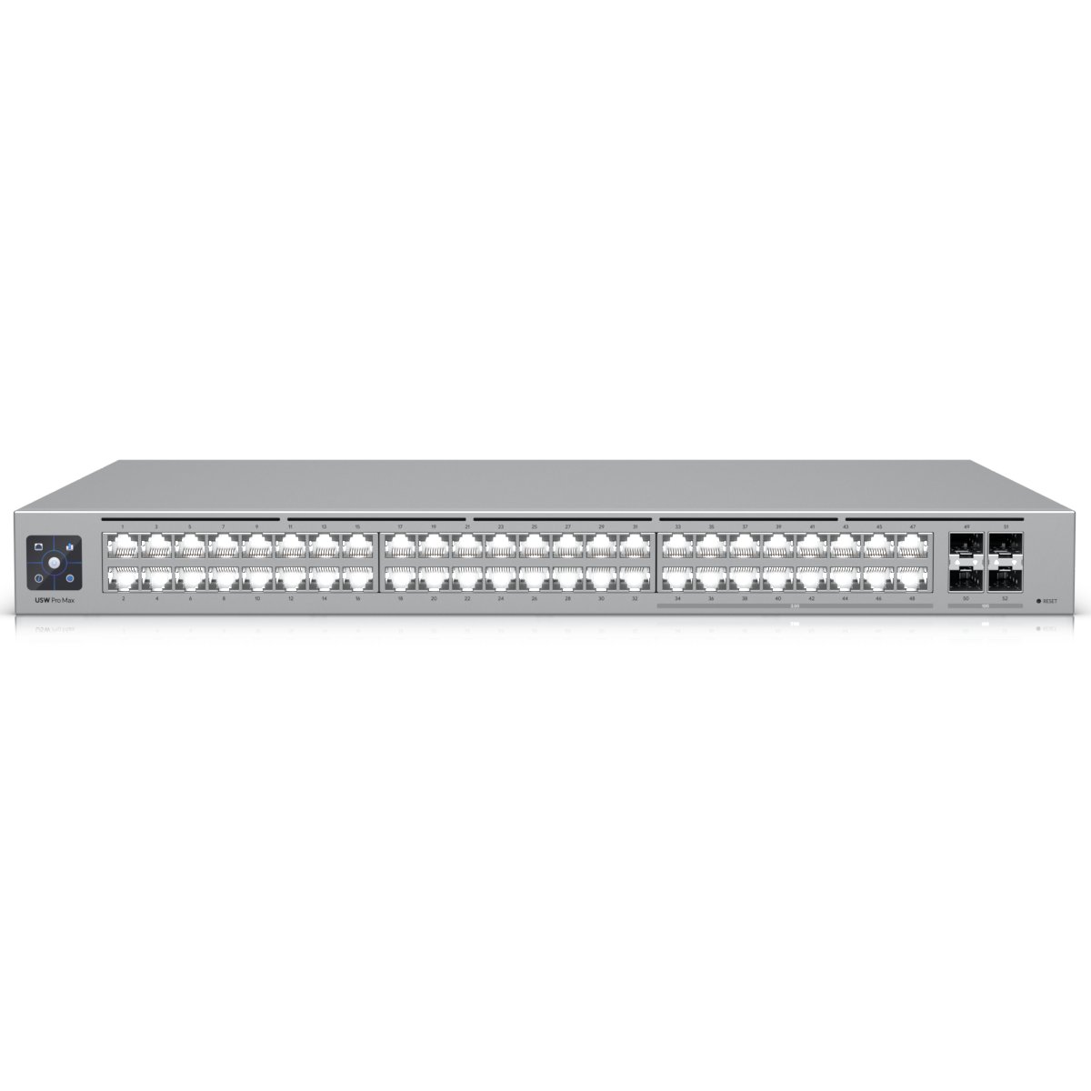 (kuva varten) Ubiquiti USW-Pro-Max-48 kytkin, Etherlighting, 16x RJ45 2,5 Gbps, 32x RJ45 1000 Mbps, 4x SFP+, L3