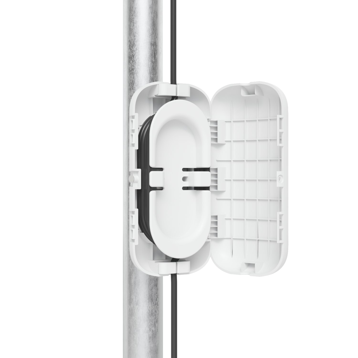 (kuva varten) Ubiquiti UACC-Fiber-SR-Kit ulkokäyttöön tarkoitettu kotelo kuituoptisten kaapelien hallintaan ja vedonpoistoon, 189 x 95 x 48 mm