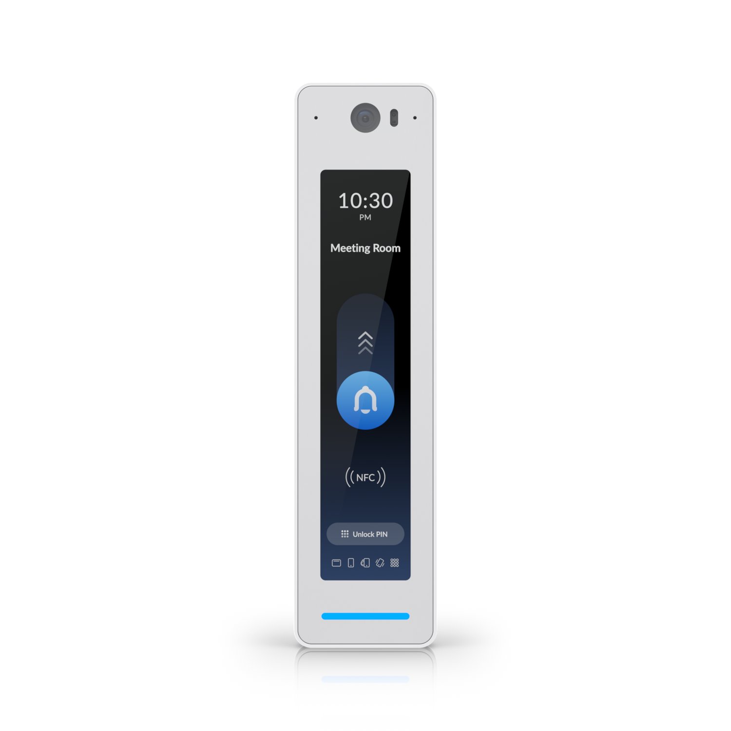 (kuva varten) Ubiquiti UA-G3-Pro-W, NFC Bluetooth-lukulaite, UniFi Access Reader G3 Pro, kosketusnäyttö, kamera, interkom, BT4.2, IP55, PoE
