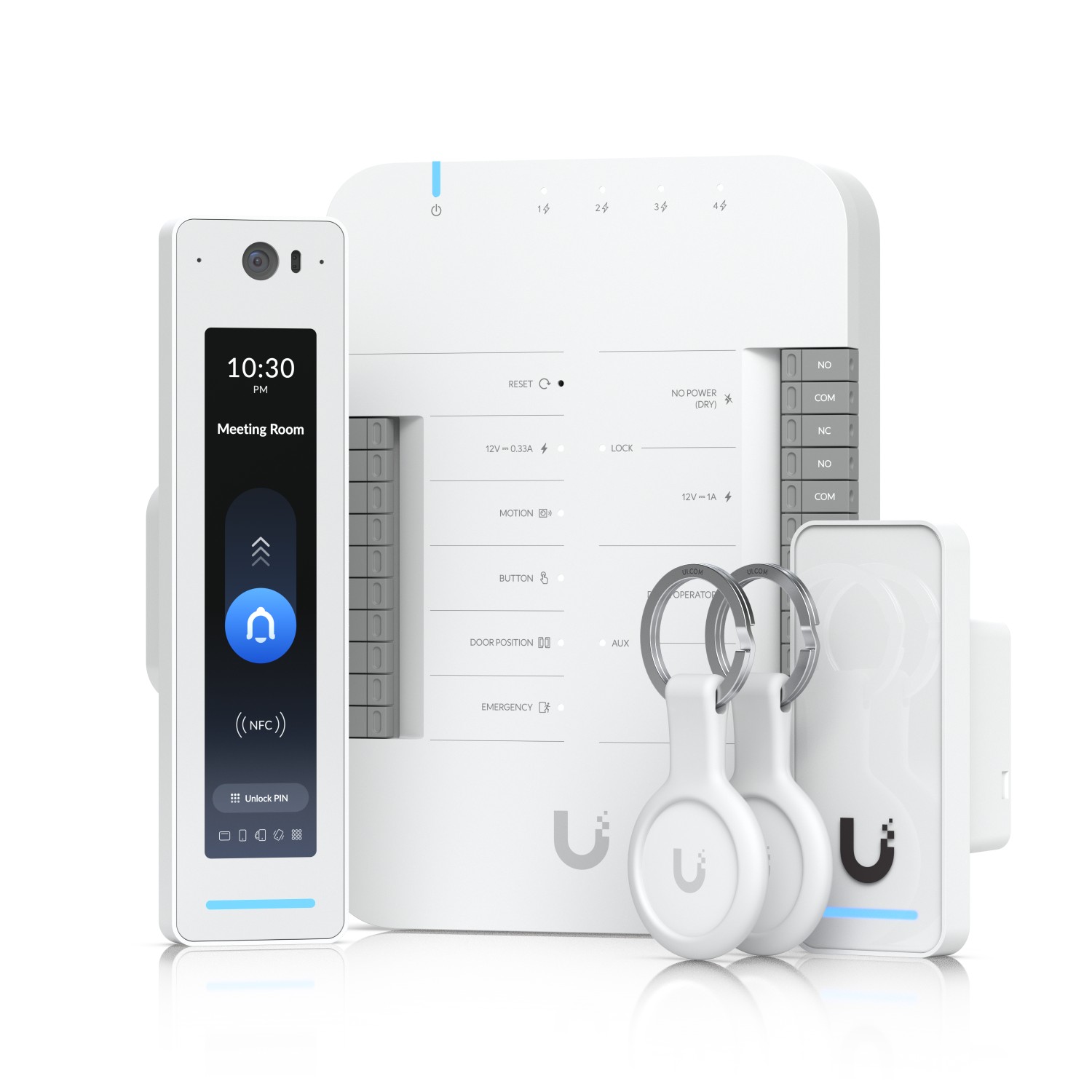 (kuva varten) Ubiquiti UA-G3-SK-Pro, UniFi Access -aloituspakkaus, G3-käyttöoikeuslukija + G3-Pro + Hub + avaimenperä (2 kpl)
