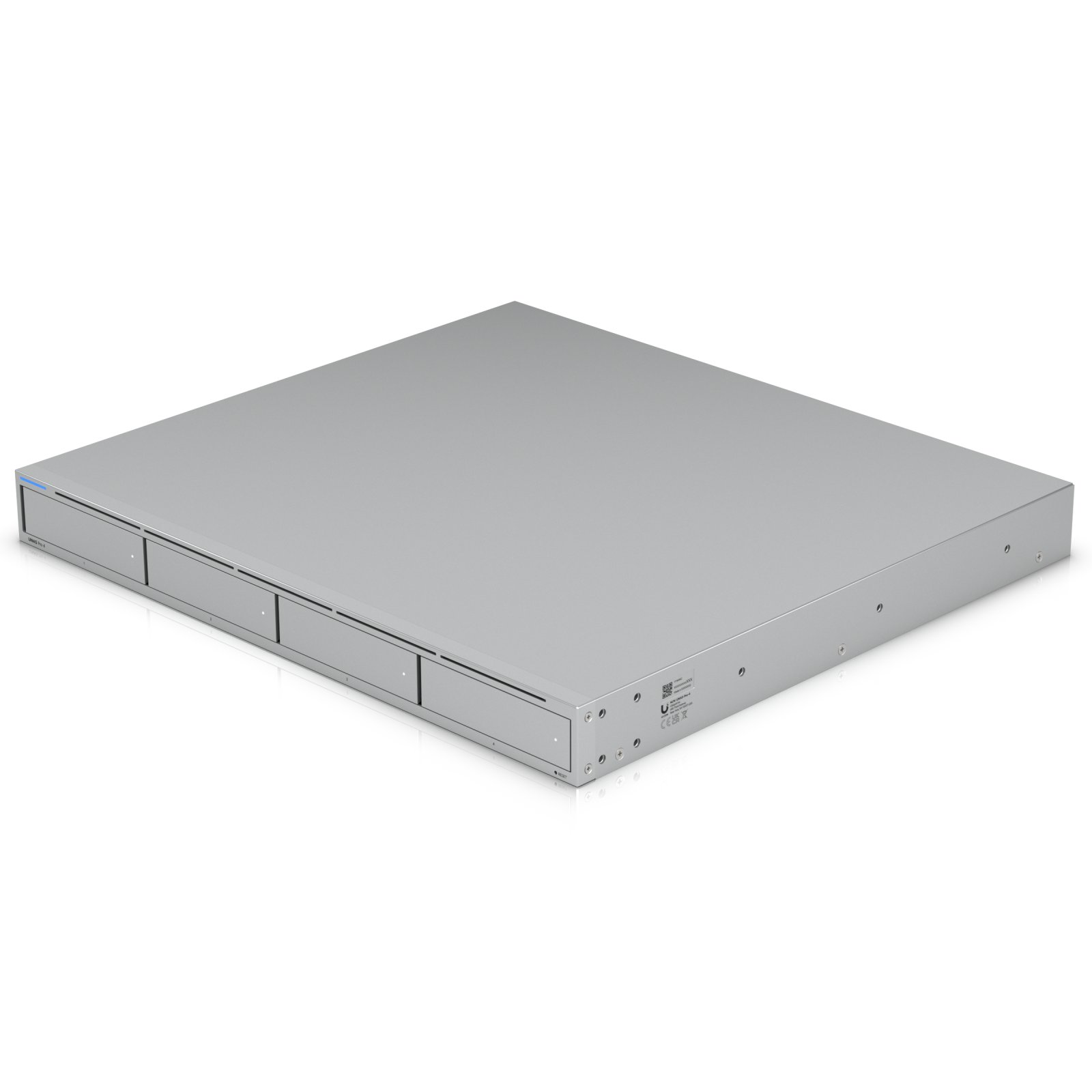 (kuva varten) UBIQUITI UNAS-PRO-4 1U telineasennettava NAS, 4x HDD, 2x M.2 NVMe, 10 Gbps