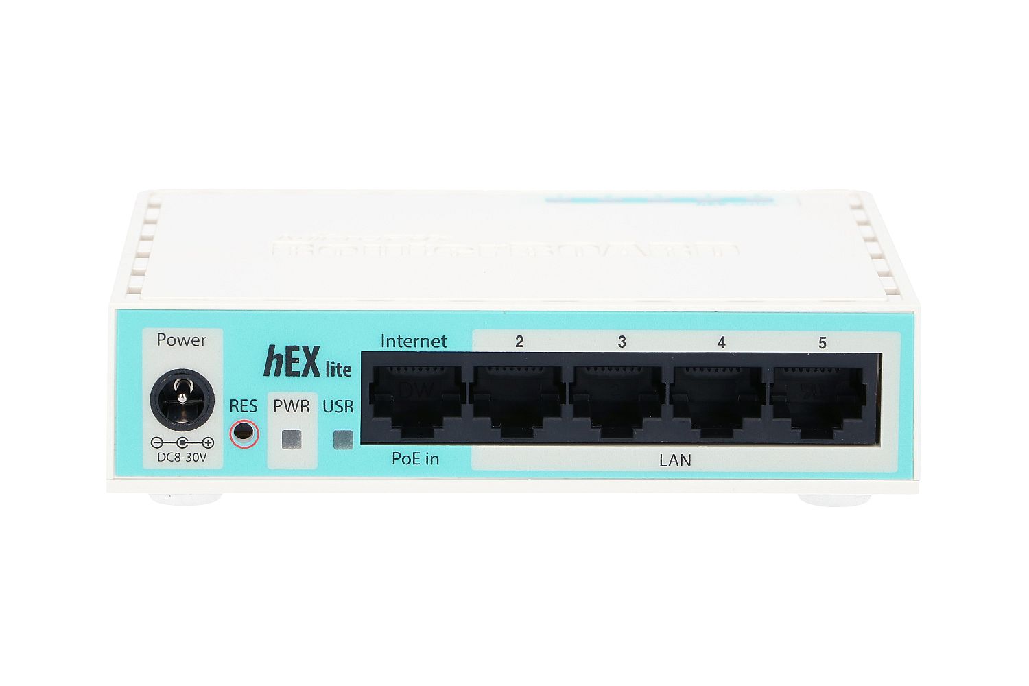 (kuva varten) MikroTik hEX lite -reititin, RB750r2, 5x RJ45 100Mb/s