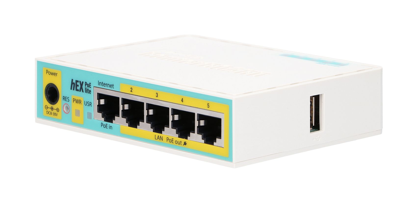 MikroTik hEX PoE lite -reititin, RB750UPr2, 5x RJ45 100Mb/s, 1x USB 3