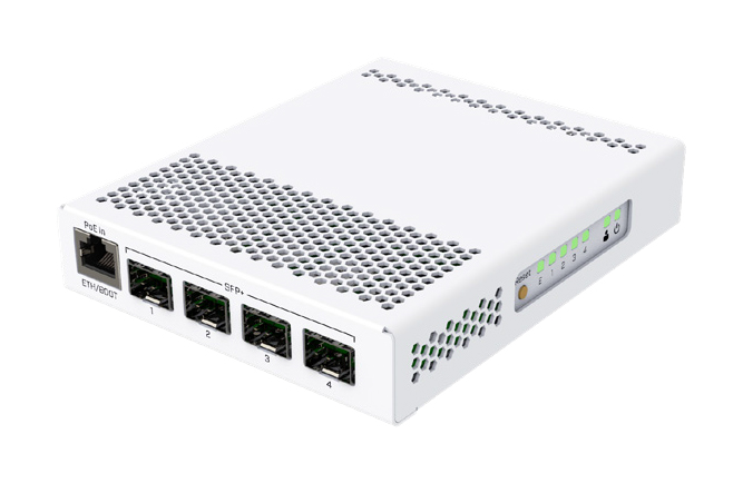 MikroTik CRS305-1G-4S+IN kytkin, 1x RJ45 1000 Mb/s, 4x SFP+ (kuva varten) MikroTik CRS305-1G-4S+IN kytkin, 1x RJ45 1000 Mb/s, 4x SFP+