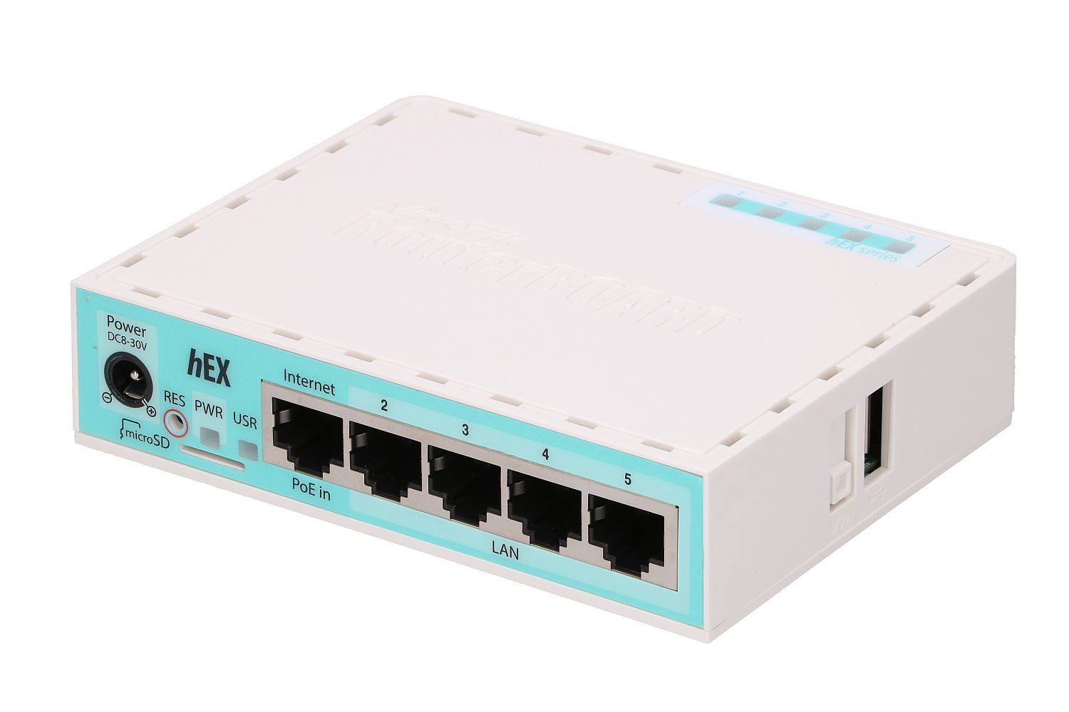 MikroTik hEX RB750Gr3 reititin, 5x RJ45 1000Mb/s, 1x USB 4