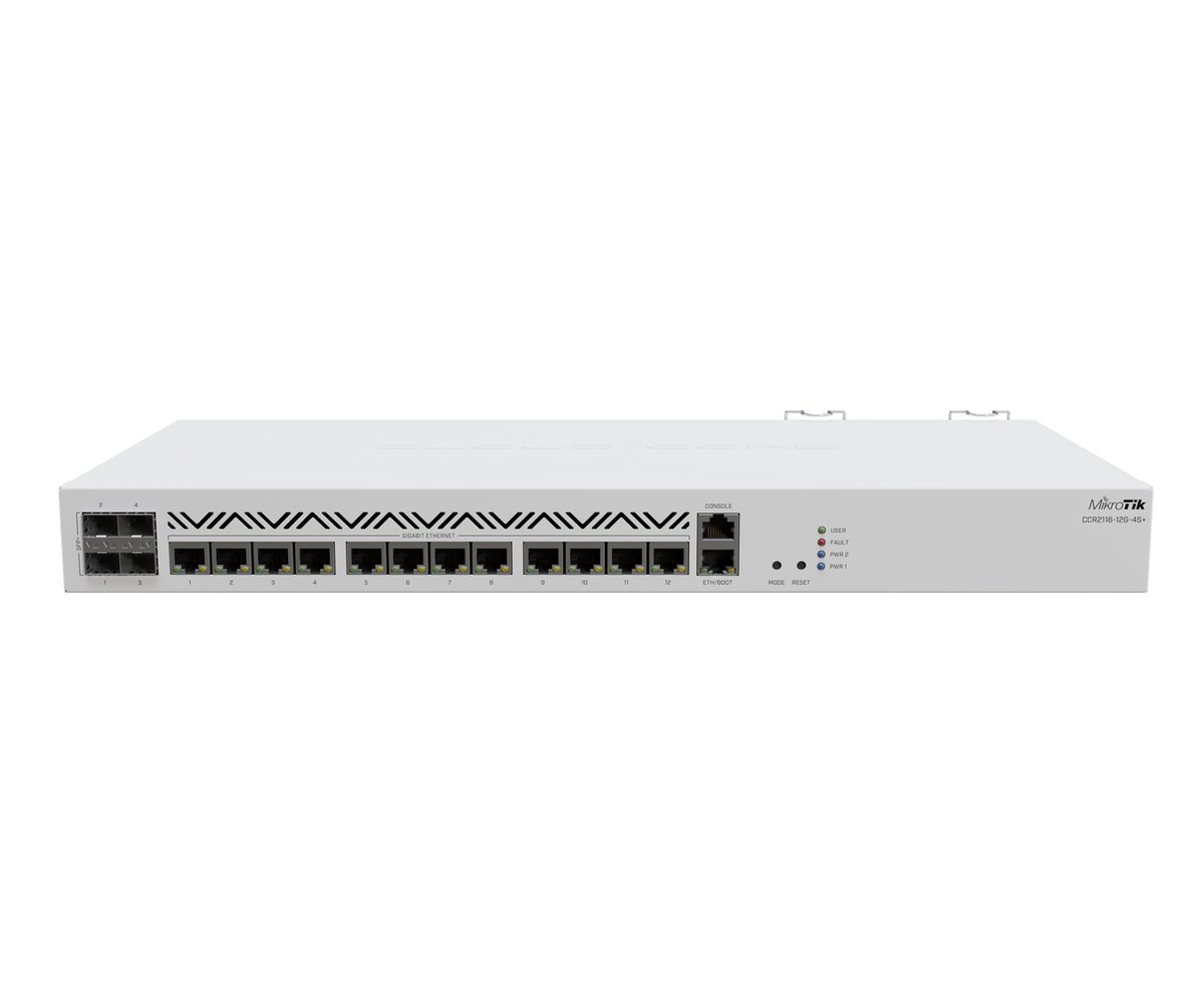 (kuva varten) MikroTik Router CCR2116-12G-4S+, 13x RJ45 1000Mb/s, 4x SFP+