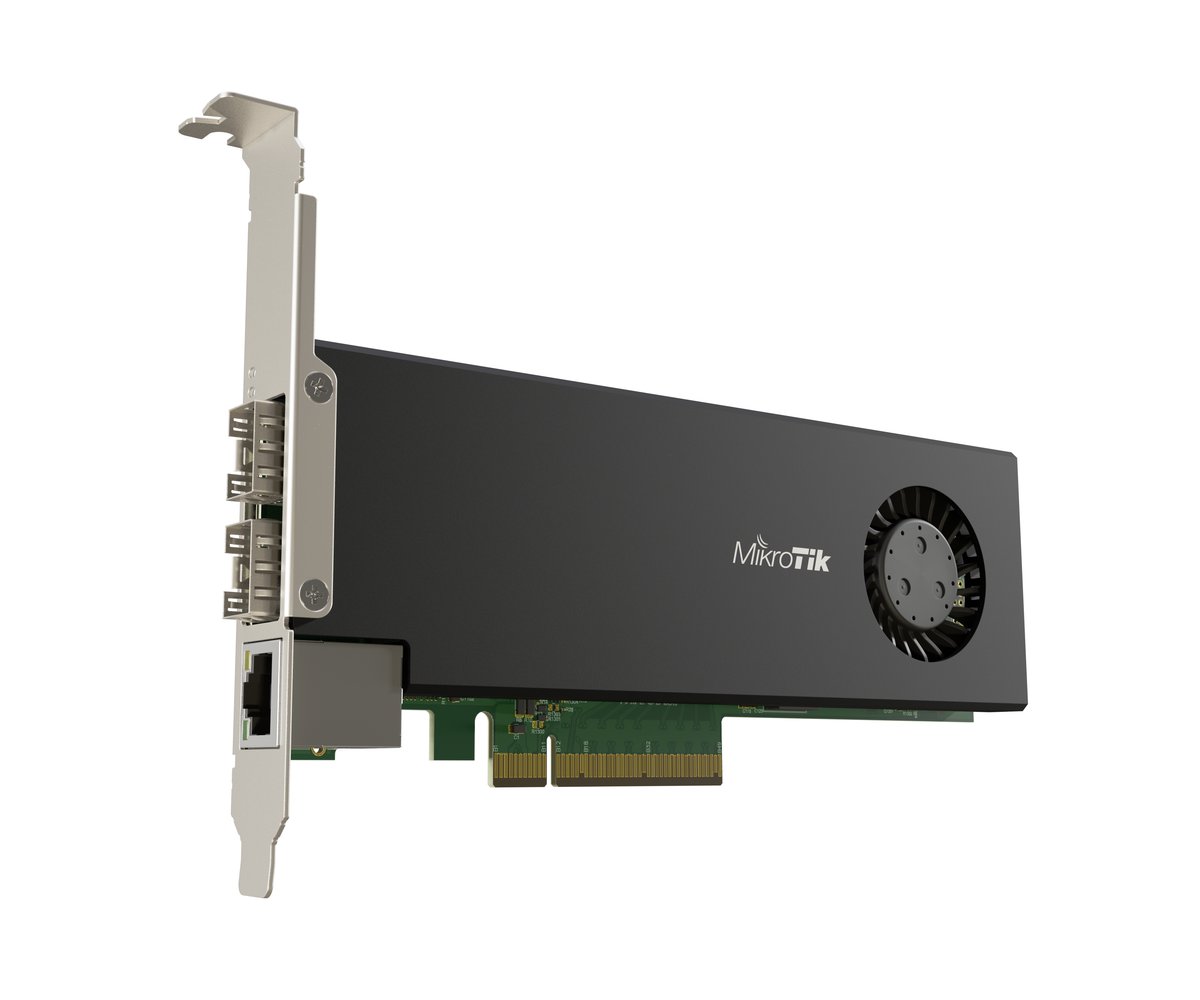 MikroTik PCIe-kortti CCR2004-1G-2XS-PCIe, 2x SFP28, 1x RJ45 1000Mb/s, L6 2