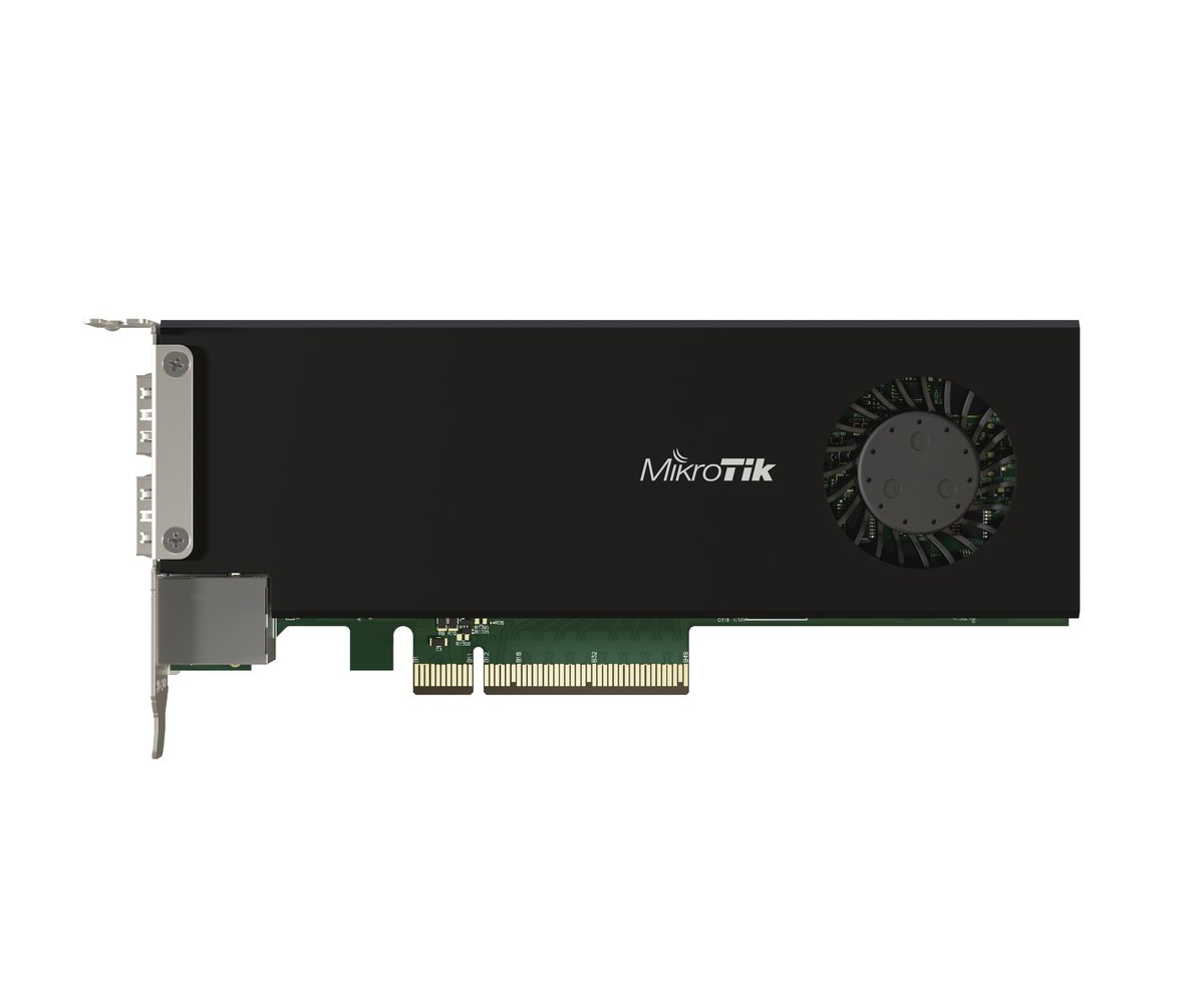 MikroTik PCIe-kortti CCR2004-1G-2XS-PCIe, 2x SFP28, 1x RJ45 1000Mb/s, L6 3