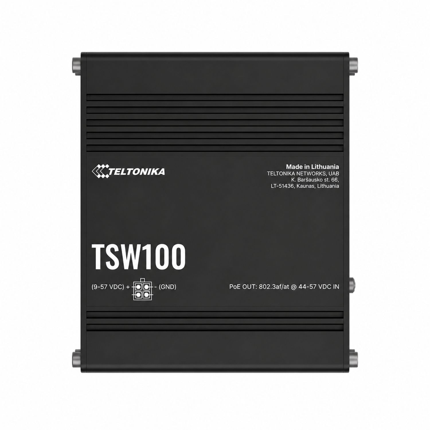 (kuva varten) Teltonika TSW100 PoE-kytkin, 5x RJ45 1000Mb/s, 4x PoE, 60W