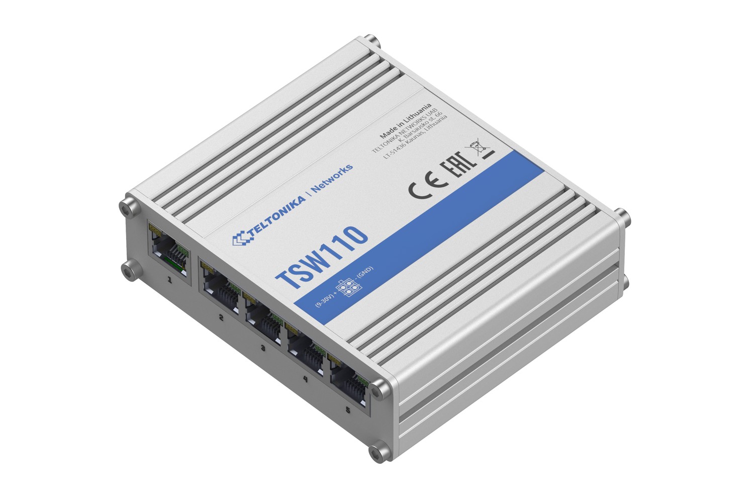 (kuva varten) Teltonika TSW110 kytkin, 5x RJ45 1000Mb/s, Layer 2