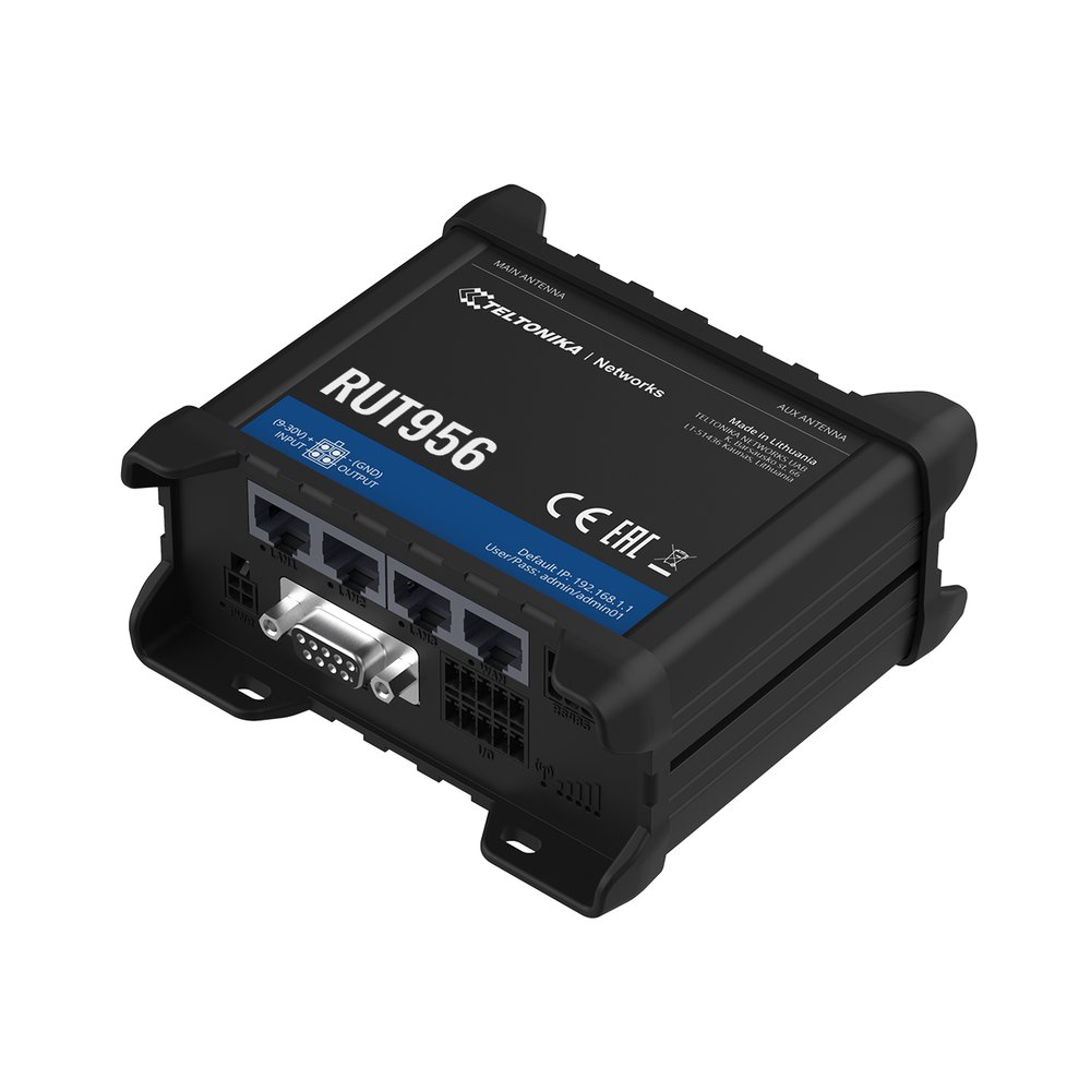 (kuva varten) Teltonika RUT956 LTE-reititin, kaksois-SIM, 4x FE, GNSS RUT956 200000