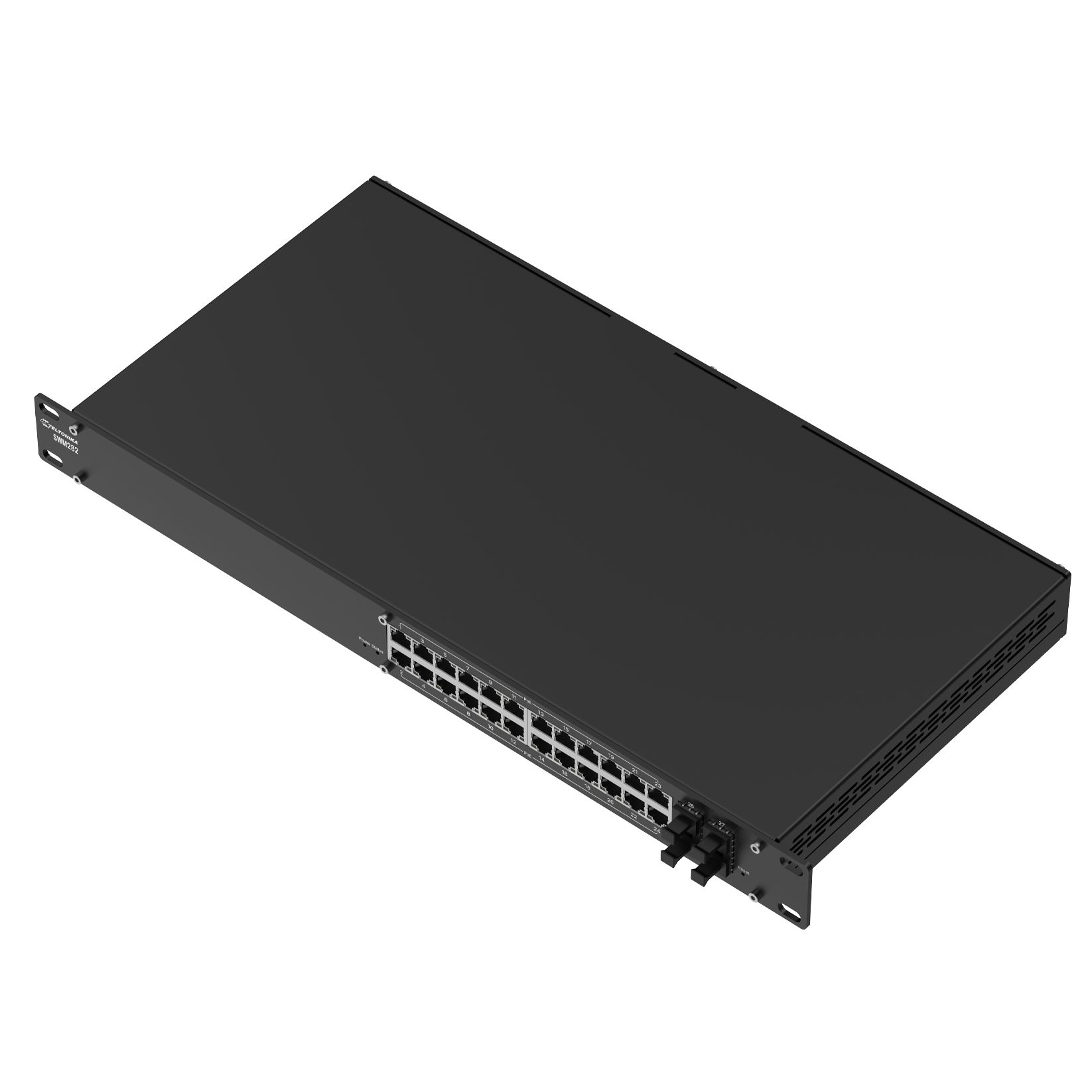 Teltonika SWM282 PoE+ 300 W | Hallittava verkkokytkin | PoE+-virransyöttö, 300 W tehobudjetti, SFP-portit 2