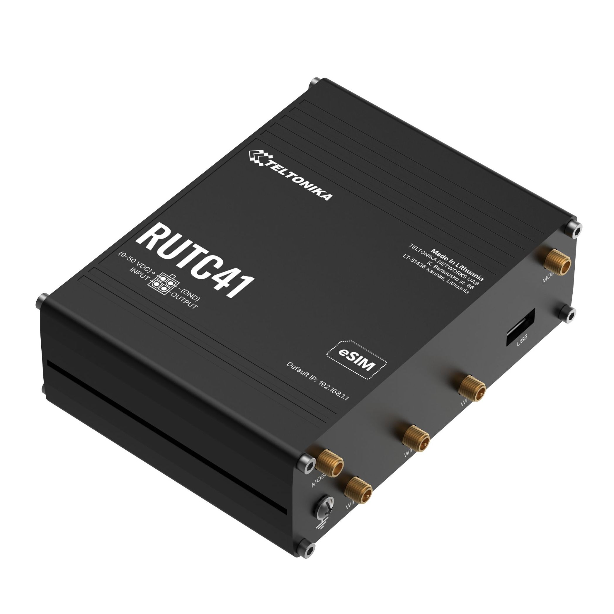 Teltonika RUTC41 | Edge-reititin | 4x RJ45 100 Mb/s, LTE Cat 4, Wi‑Fi 4, RutOS 2