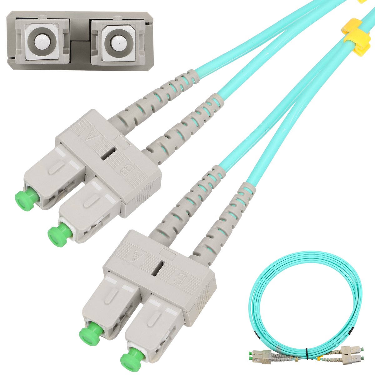 (kuva varten) EXTRALINK PATCHCORD SC/APC-SC/APC MM OM3 DUPLEX 3.0MM 5M