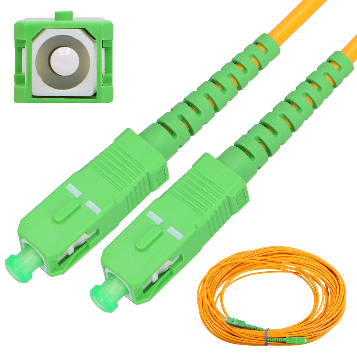 Extralink Patchcord SC/APC to SC/APC, Single Mode, Simplex, G.657A1, 3mm, 5m (image for) Extralink Patchcord SC/APC to SC/APC, Single Mode, Simplex, G.657A1, 3mm, 5m