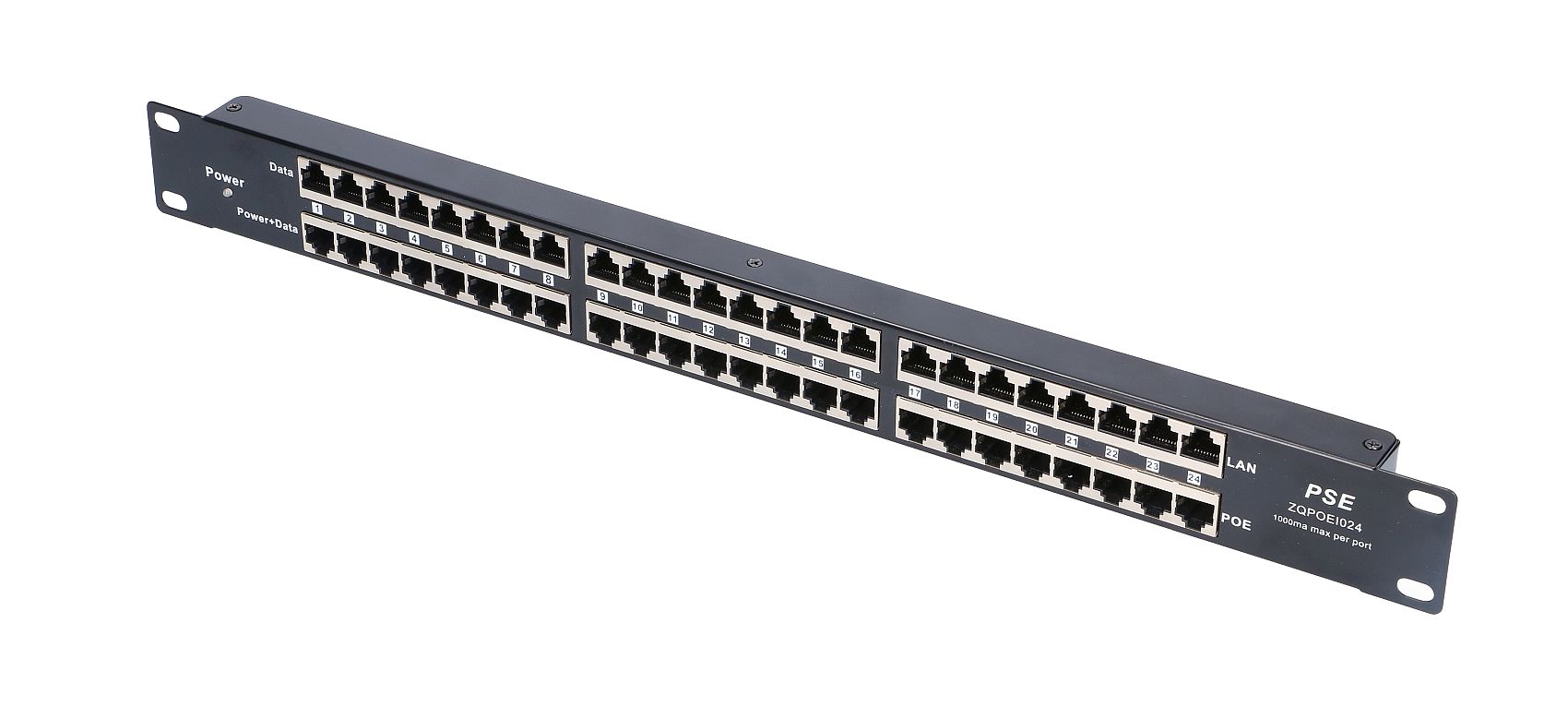 Extralink 24-porttinen PoE-injektori, 24x 100Mb/s RJ45, telineasennus 4