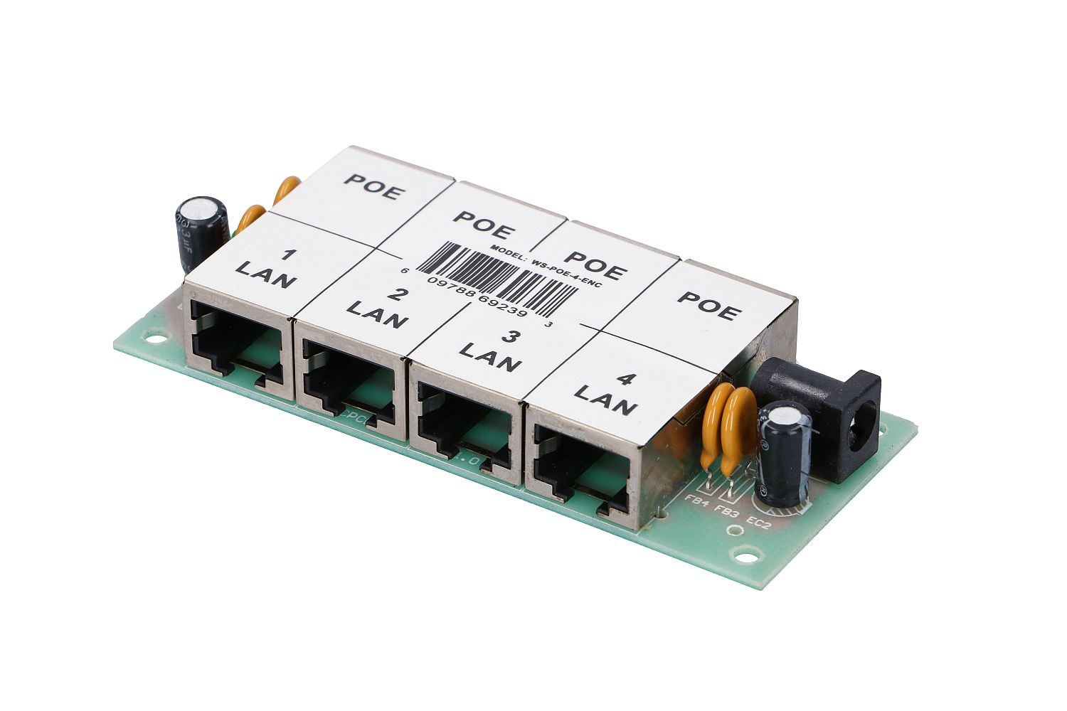 Extralink 4-Port | PoE-injektori | 4x 100Mb/s RJ45, ilman kotelo 2