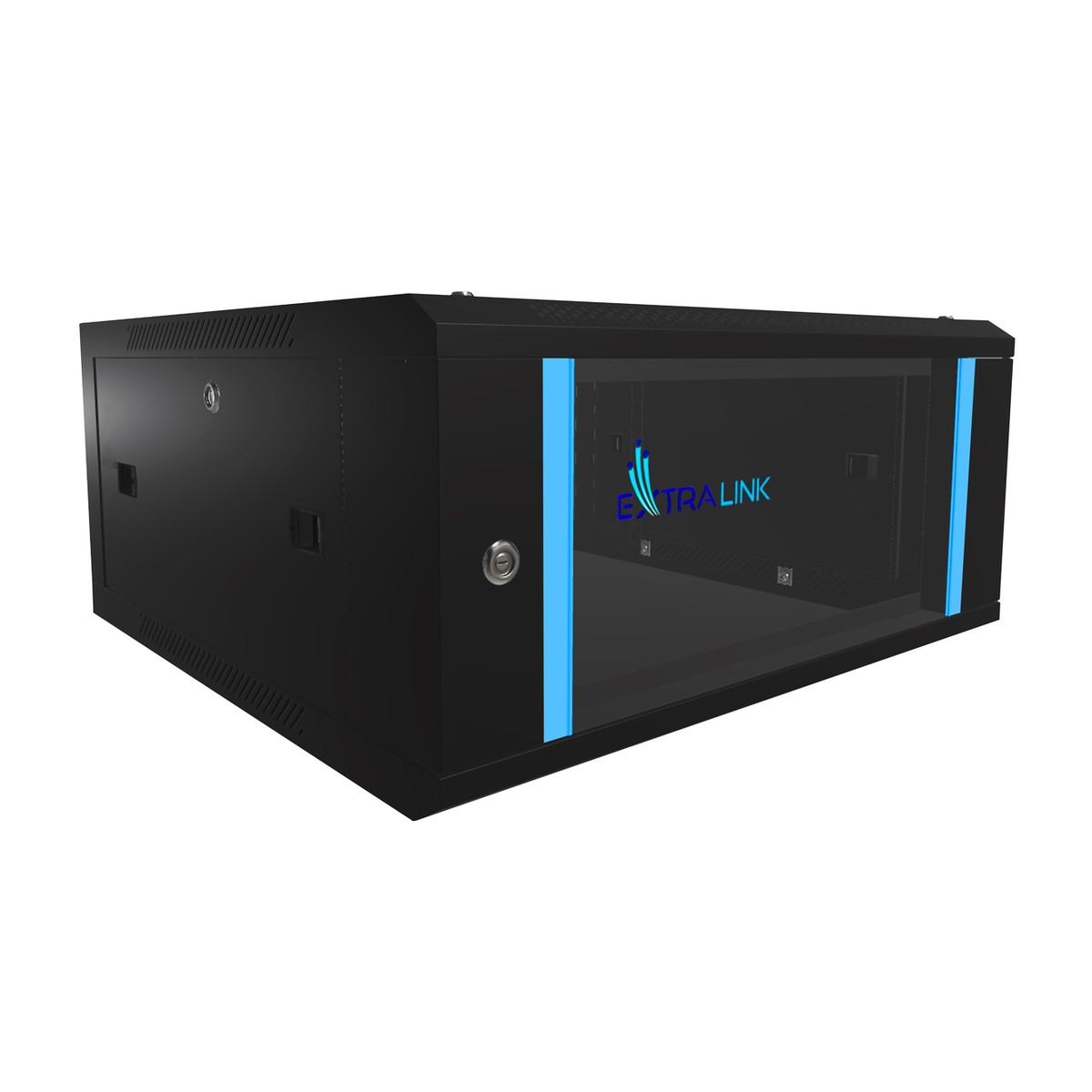 (kuva varten) Extralink 4U 600x600 musta, seinäkaappi rack