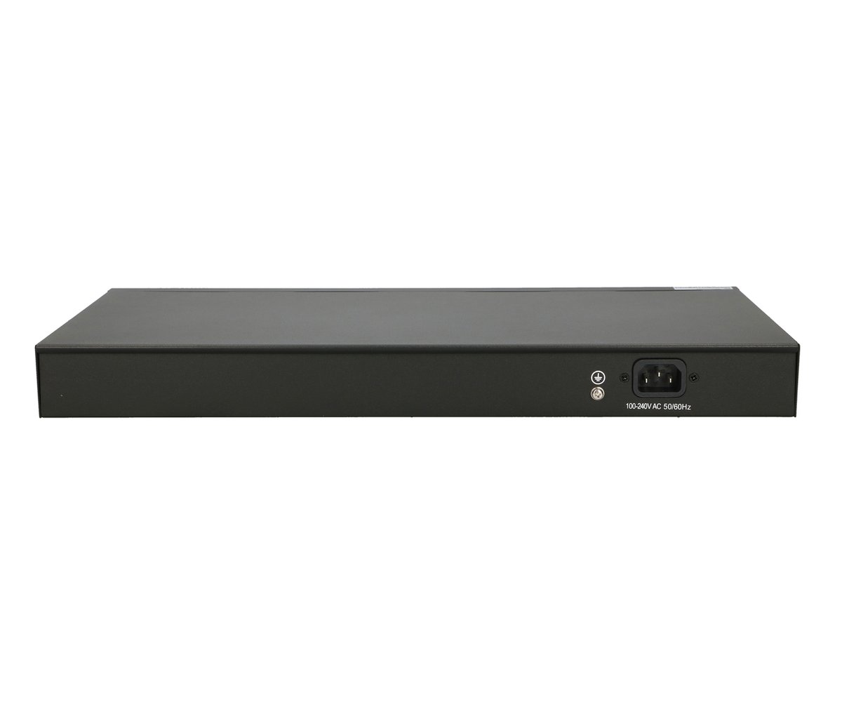 Extralink ARES PoE-kytkin, 16x Gigabit PoE/PoE+, 2x SFP, 1x konsoliportti, 150 W, hallittava 3