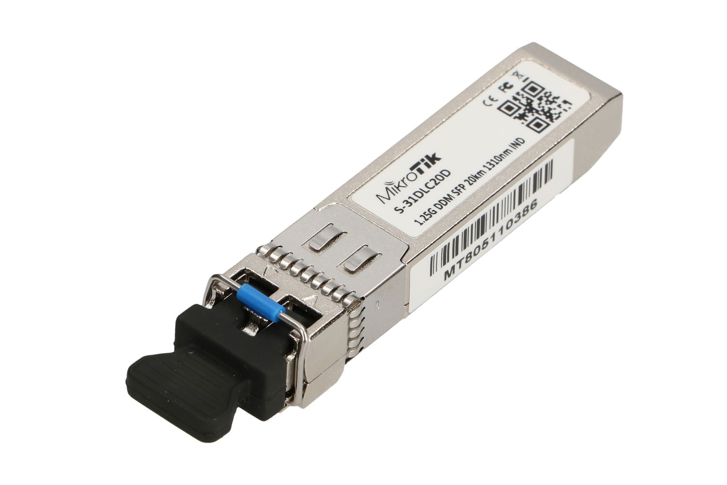 (kuva varten) MikroTik SFP-moduuli S-31DLC20D, 1,25 Gb/s, 1310 nm, 2x LC, 20 km, yksimuotokuitu