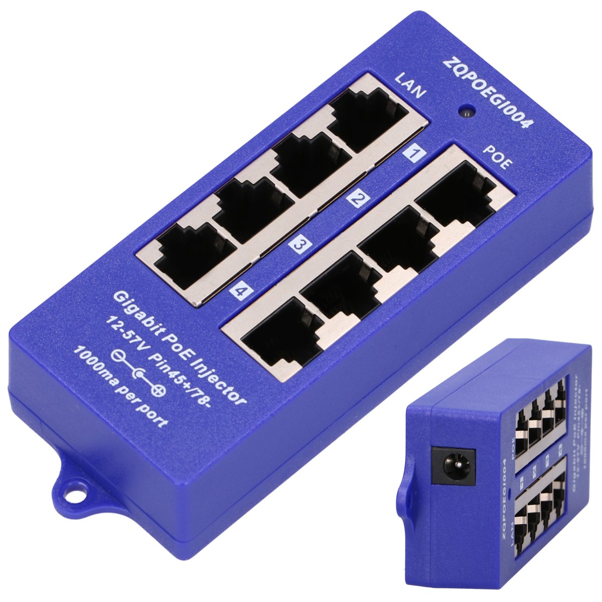 Extralink Gigabit PoE-injektori 4-porttinen, 4x 1000Mb/s RJ45 (kuva varten) Extralink Gigabit PoE-injektori 4-porttinen, 4x 1000Mb/s RJ45