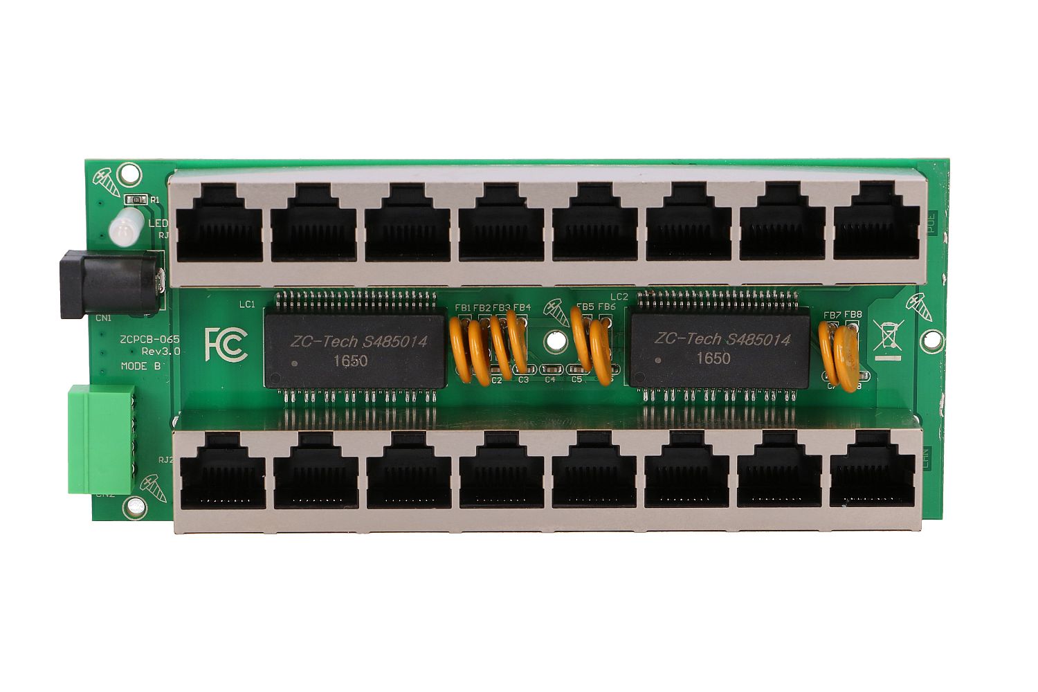 Gigabit PoE-injektori Extralink 8-porttinen, 8x 1000Mb/s RJ45, Mode B 5