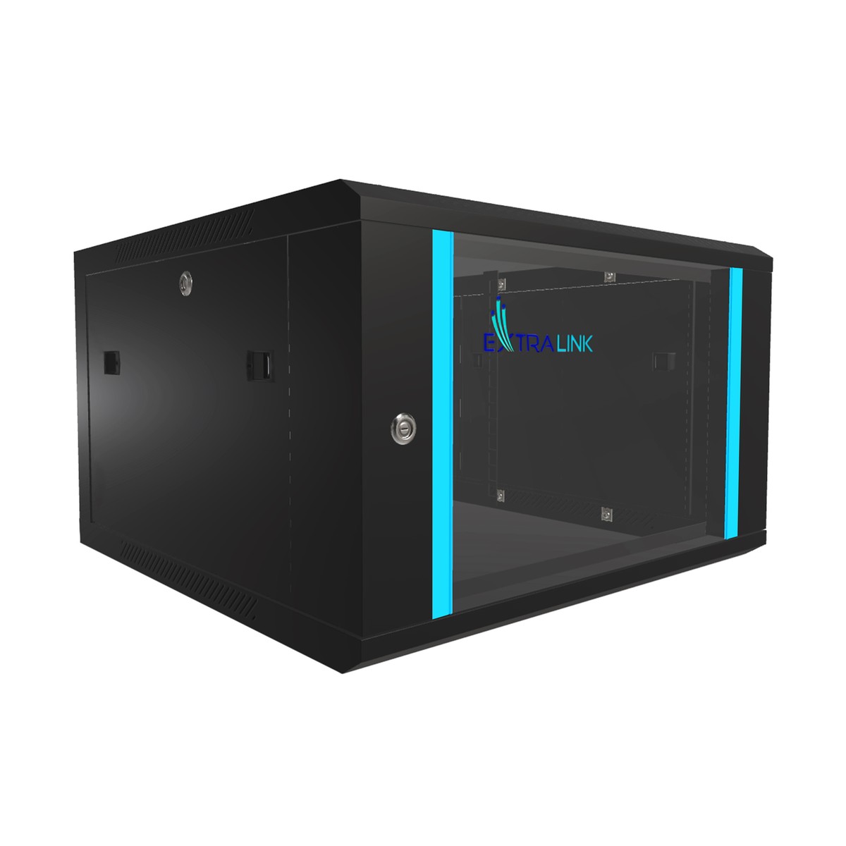 (kuva varten) Extralink 6U 600x600 Black, seinäkiinnitteinen rack-kaappi