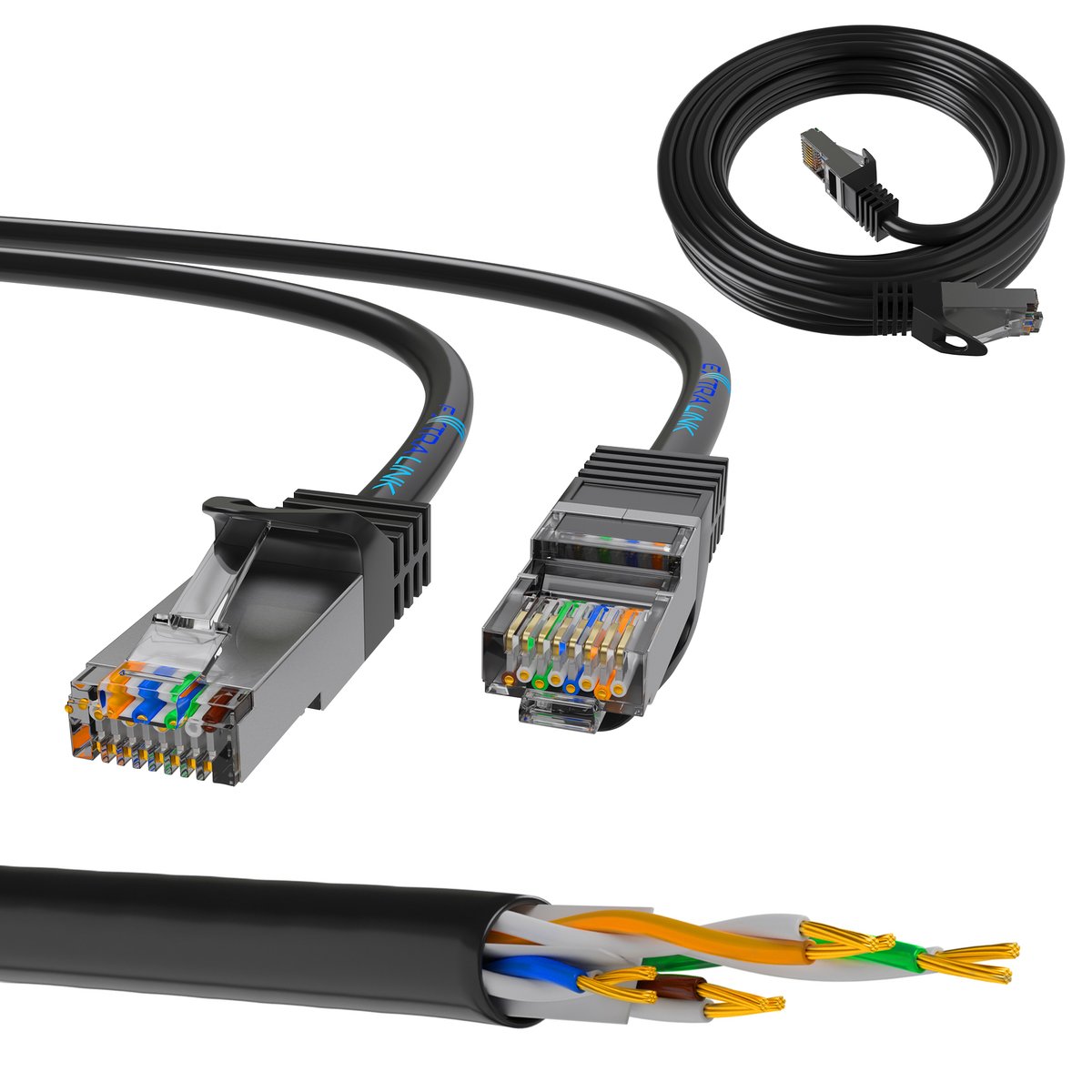 Extralink Cat.5e FTP 3m, LAN patch cord, copper twisted pair network cable (kuva varten) Extralink Cat.5e FTP 3m, LAN patch cord, copper twisted pair network cable