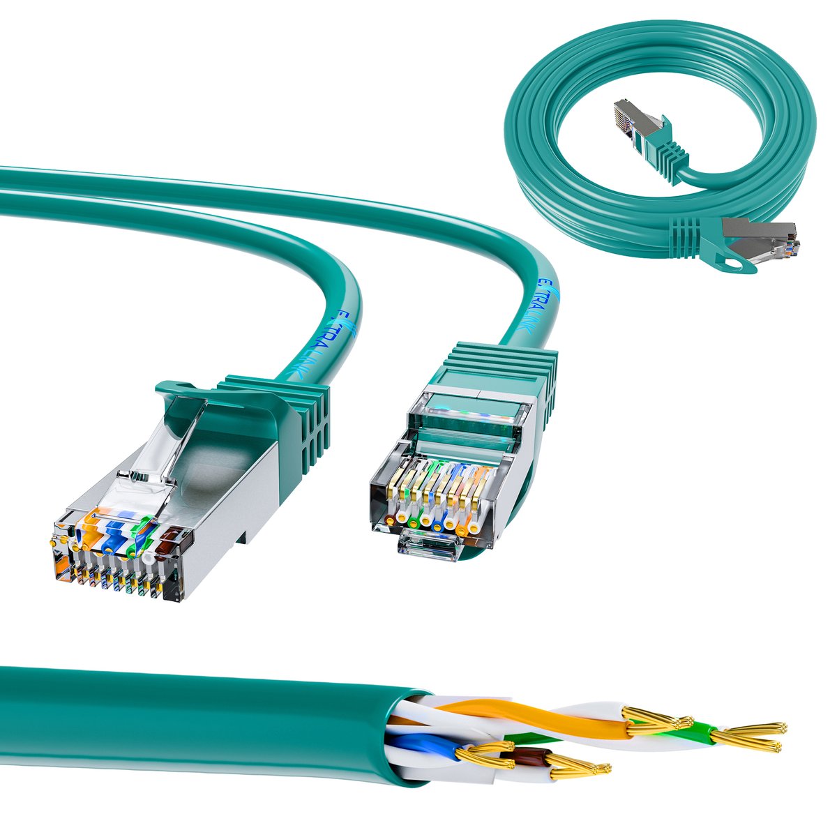 Extralink Cat.6 FTP 0.5m, Patchcord LAN, Copper twisted pair network cable 1Gbit/s (image for) Extralink Cat.6 FTP 0.5m, Patchcord LAN, Copper twisted pair network cable 1Gbit/s