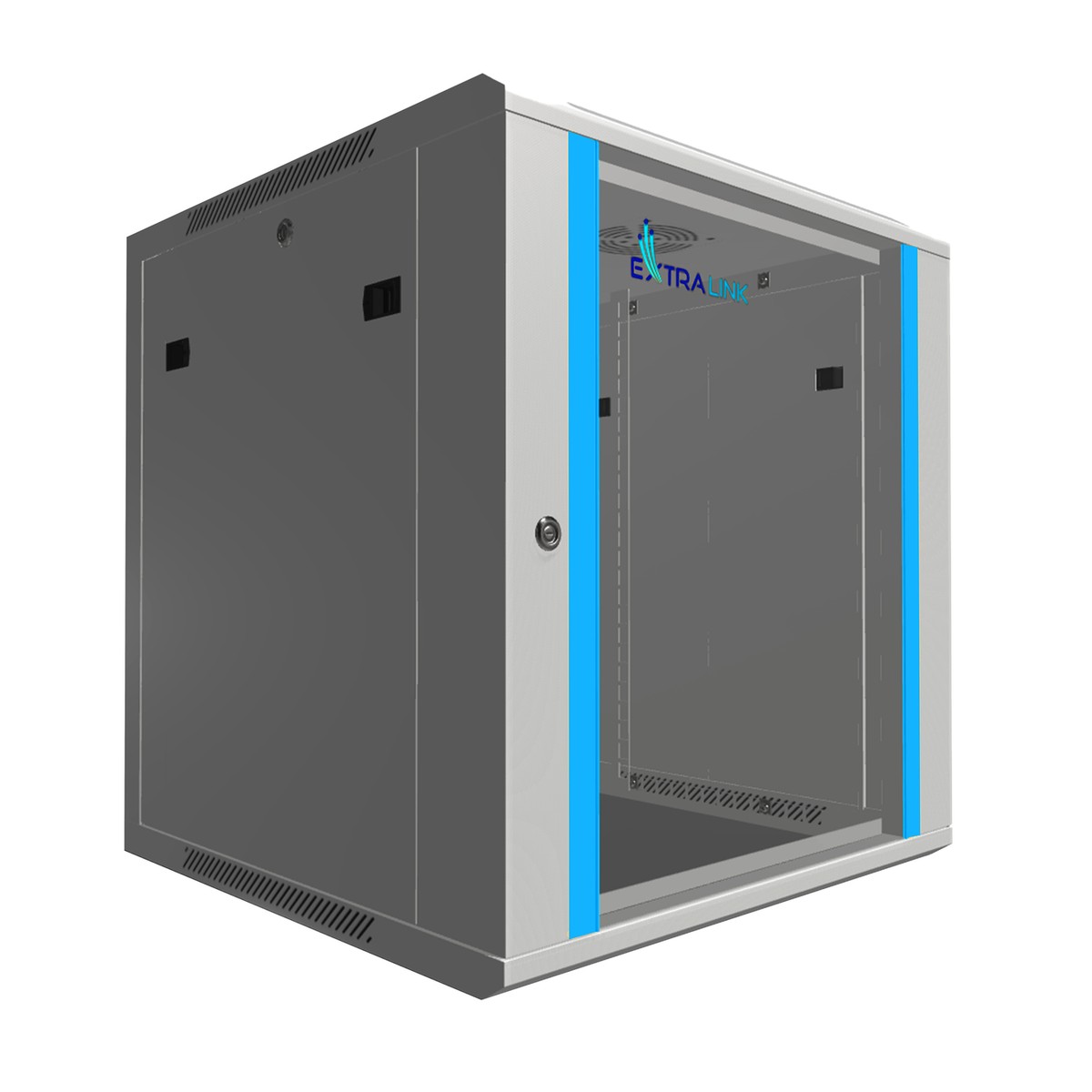 (kuva varten) Extralink 12U 600x600 harmaa, telinekaappi, seinäasennus