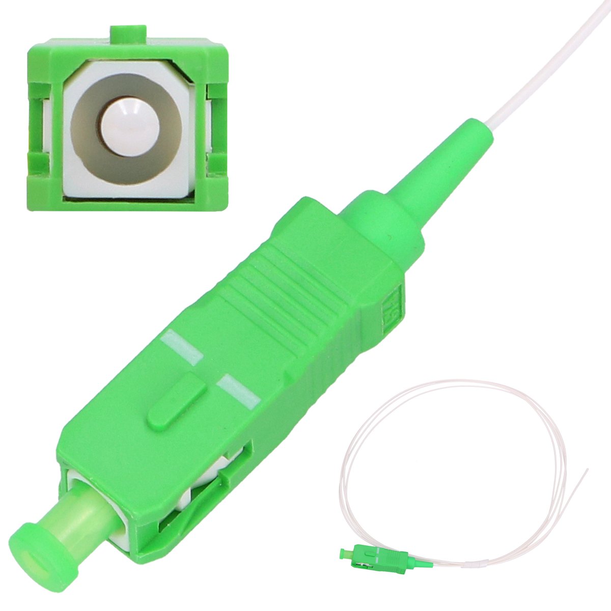 (kuva varten) Extralink SC/APC Pigtail, Single Mode, 900um G.657A 1.5m, Easy Strip, White