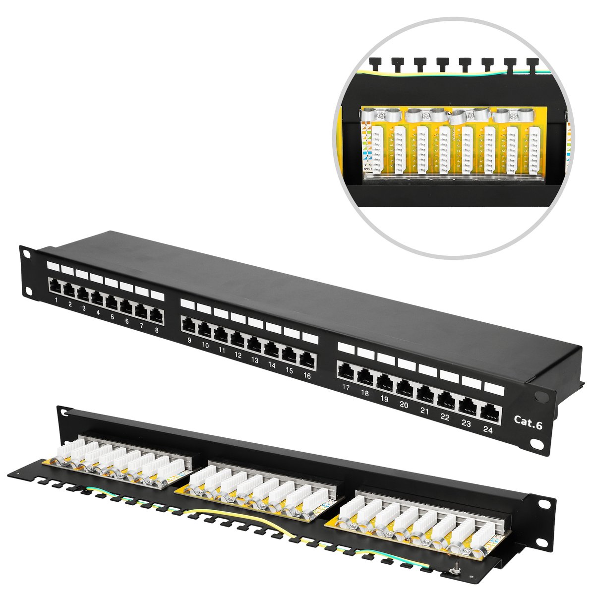 (kuva varten) Extralink CAT6 STP -patchpaneeli V2, 24 porttia