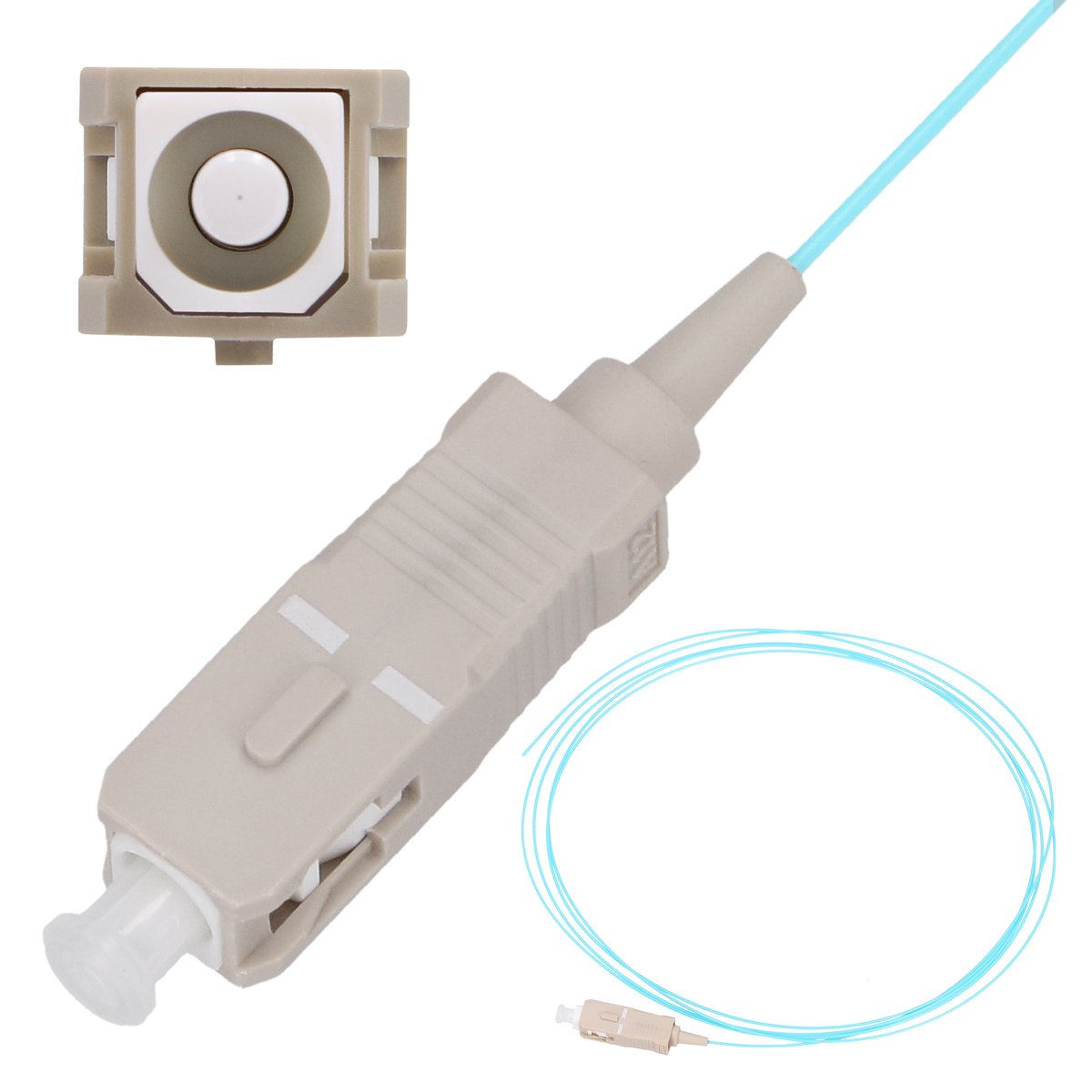 (kuva varten) Extralink SC/UPC Pigtail, Multimode, OM3, 50/125, 2m, Easy Strip