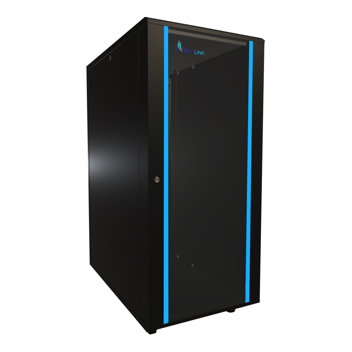 (kuva varten) Extralink 27U 600x1000 Black, telinekaappi, lattiatelineen