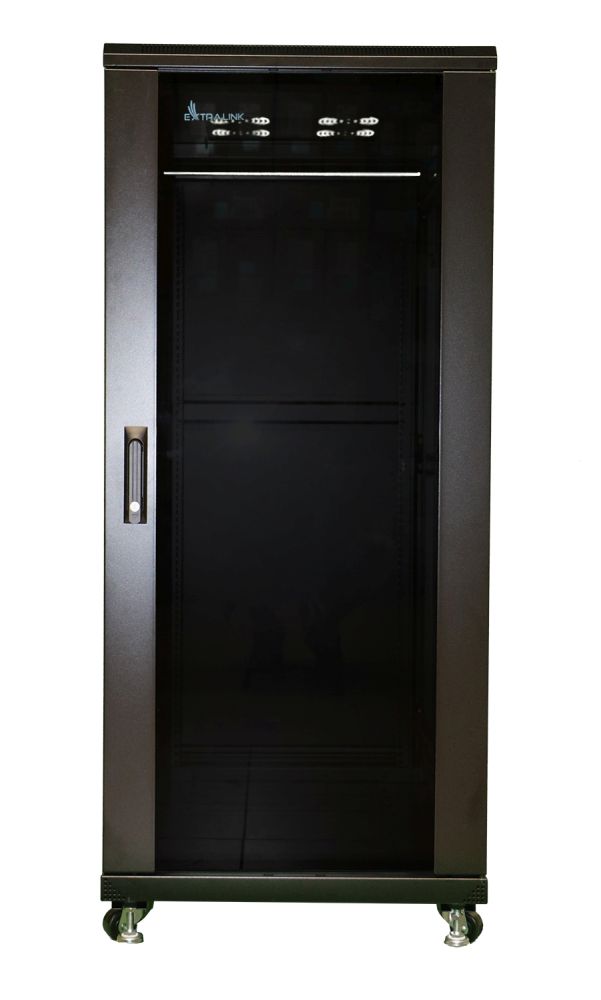 Extralink 27U 600x800 musta, telinekaappi, lattia-asennus 3