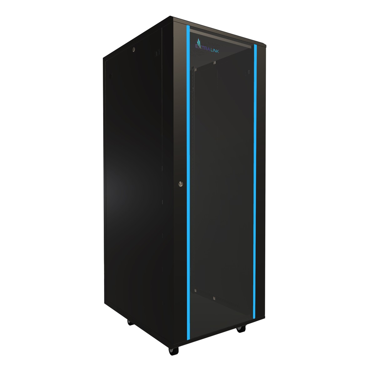 (kuva varten) Extralink 32U 600x800 musta, telinekaappi, lattialle sijoitettava
