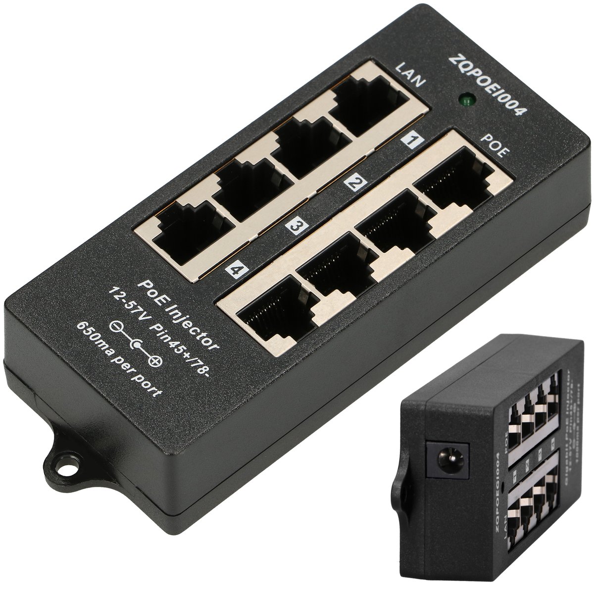 Extralink 4-porttinen PoE-injektori, 4x 100Mb/s RJ45 (kuva varten) Extralink 4-porttinen PoE-injektori, 4x 100Mb/s RJ45
