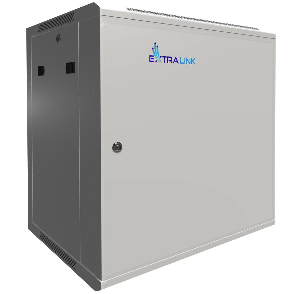 (kuva varten) Extralink 12U 600x450 ASP harmaa, telinekaappi, seinäasennettava, täysmetalliset ovet