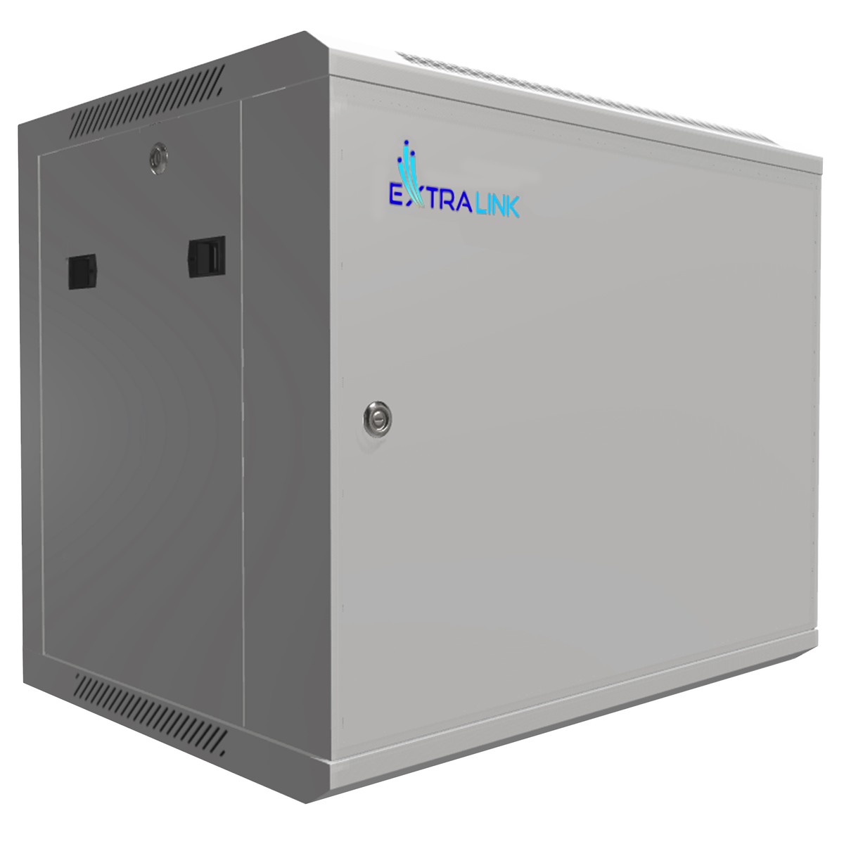 (kuva varten) Extralink 9U 600x450 ASP harmaa, rack-kaappi, seinäkiinnitettävä, umpinaiset teräslevyovet