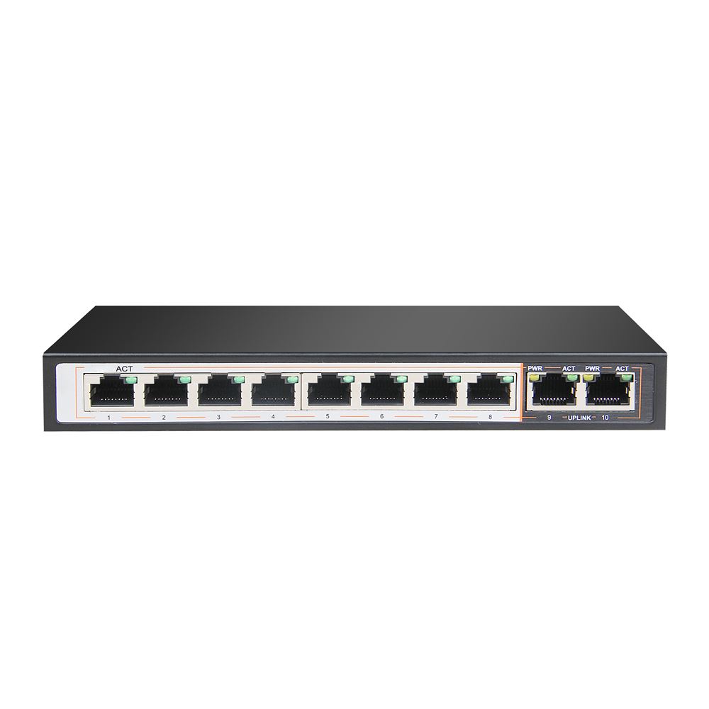Extralink PERSES PoE-kytkin, 8x Gigabit PoE/PoE+, 2x Gigabit RJ45 -uplink, 96W 2