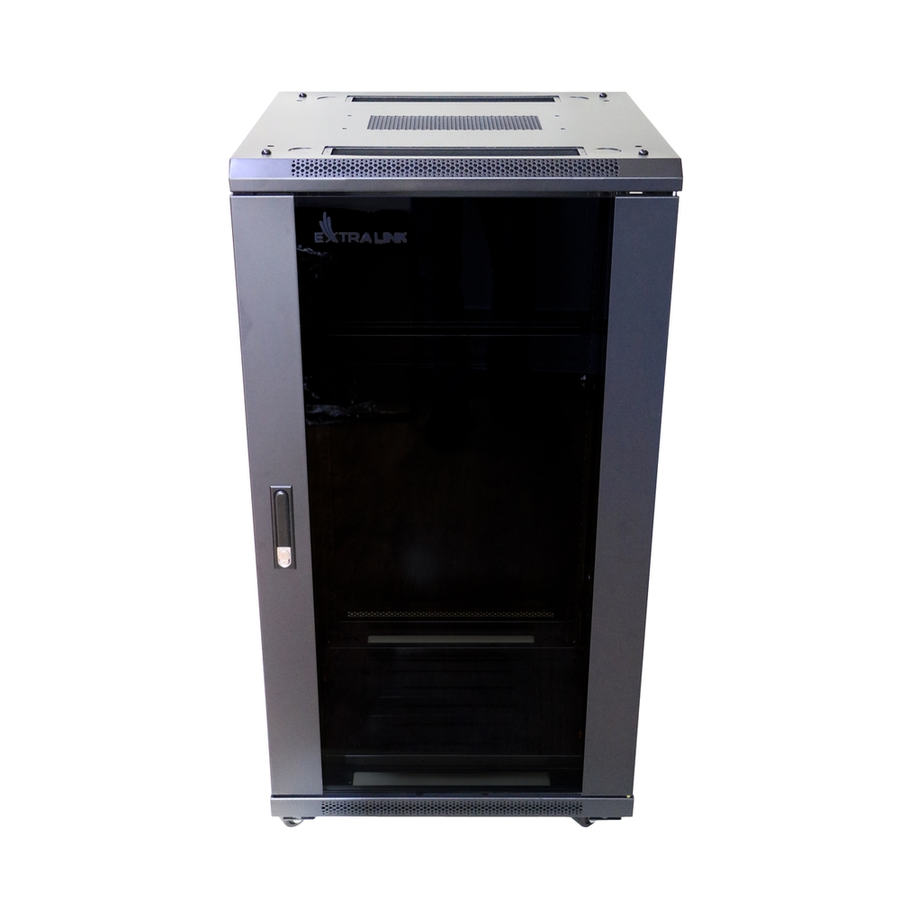 Extralink 22U 600x600 musta, telinekaappi, lattia-asennus 2