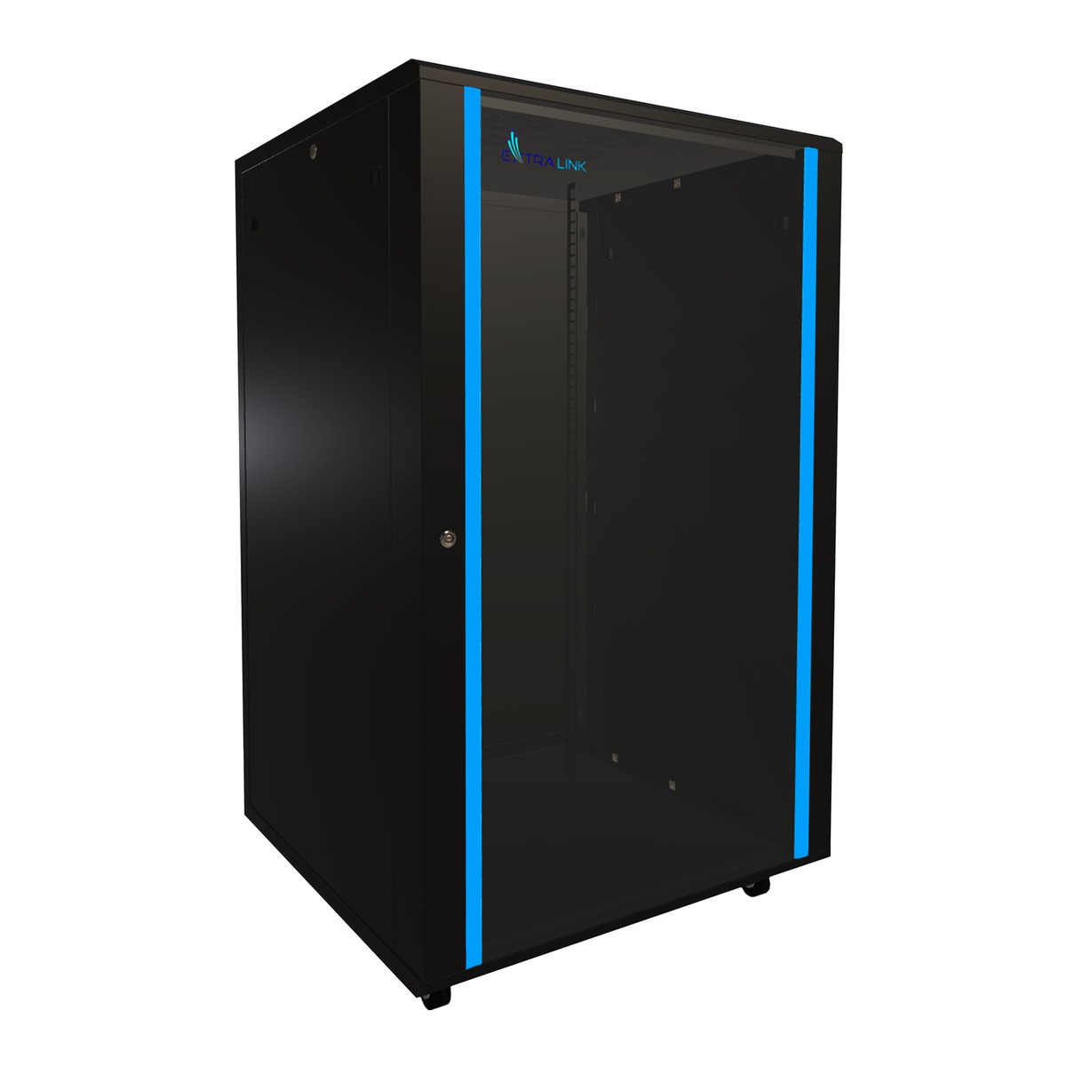 (kuva varten) Extralink 27U 800x800 Black, telinekaappi, lattiaseisova